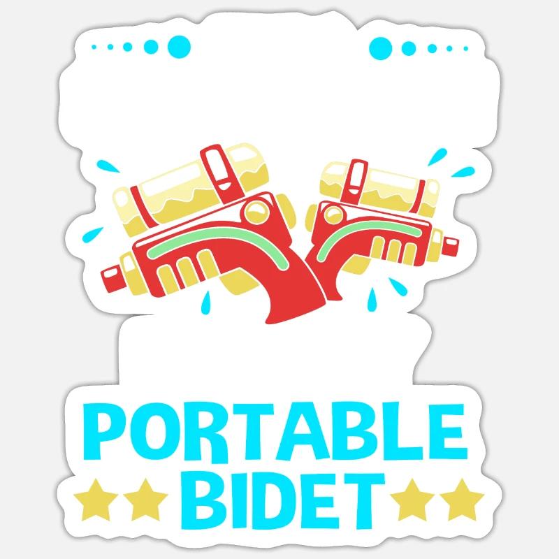 Wasserpistole - Sticker Größe S (10 x 10 cm) - Mattweiß