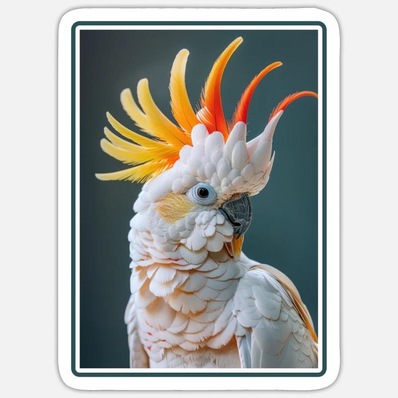 Cacatoès Cacatoès Cacatoès - Sticker taille S (10 x 10 cm) - blanc mat