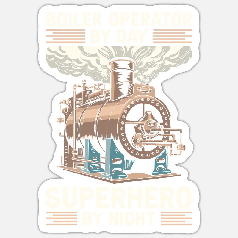 Boiler operators - Sticker size S (10 x 10 cm) - white matte
