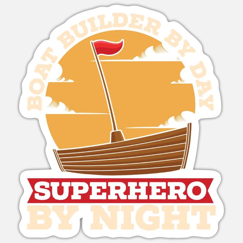 Bootsbauer - Sticker Größe S (10 x 10 cm) - Mattweiß