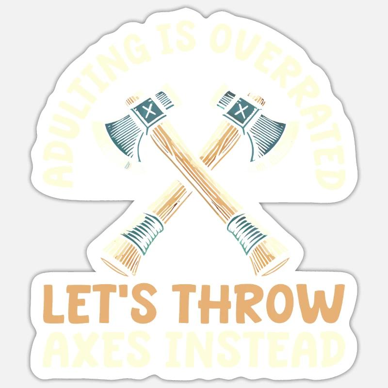 Axe Throwing Axe Thrower - Sticker size S (10 x 10 cm) - white matte