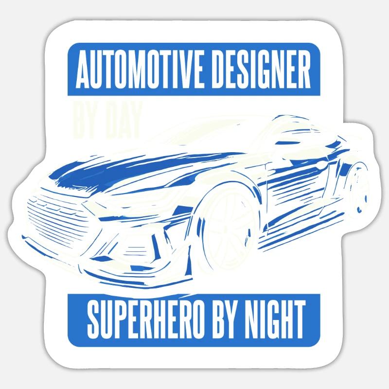 Automobildesigner - Sticker Größe S (10 x 10 cm) - Mattweiß
