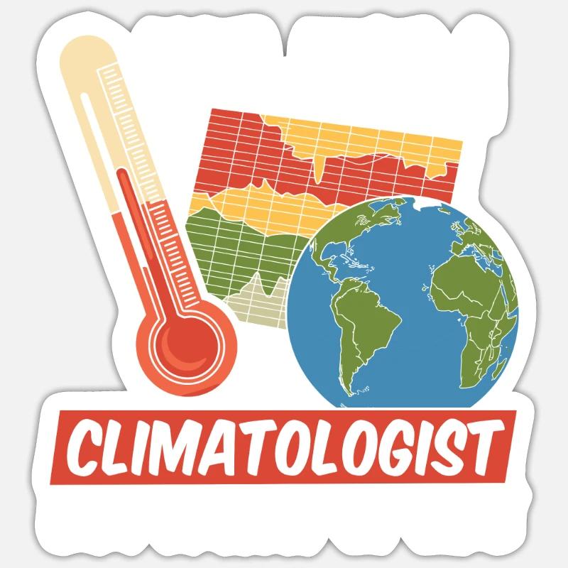 Climatologue - Sticker taille S (10 x 10 cm) - blanc mat