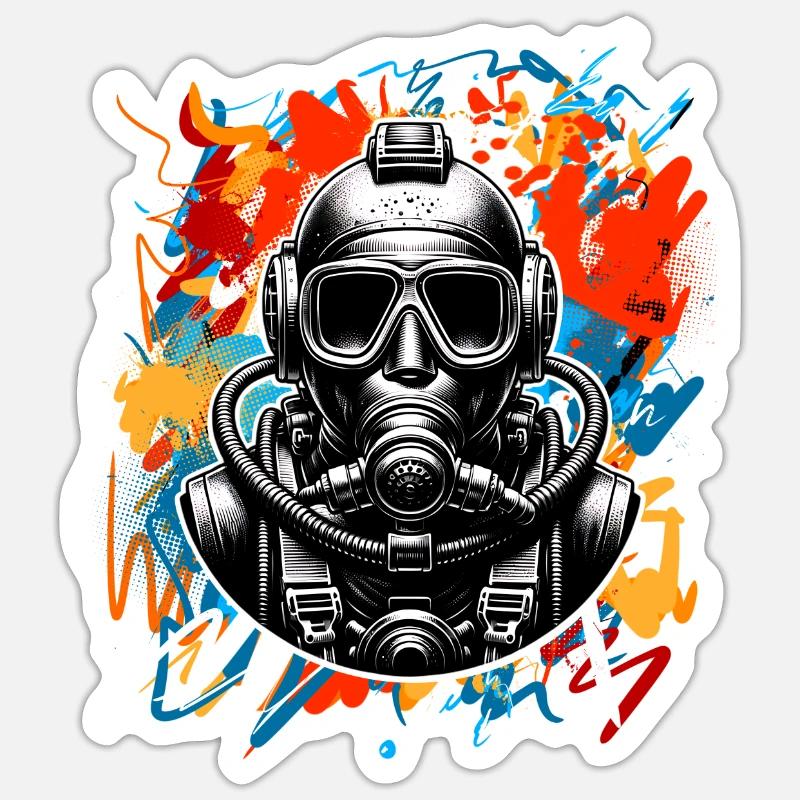 Diving Divers - Sticker size S (10 x 10 cm) - white matte