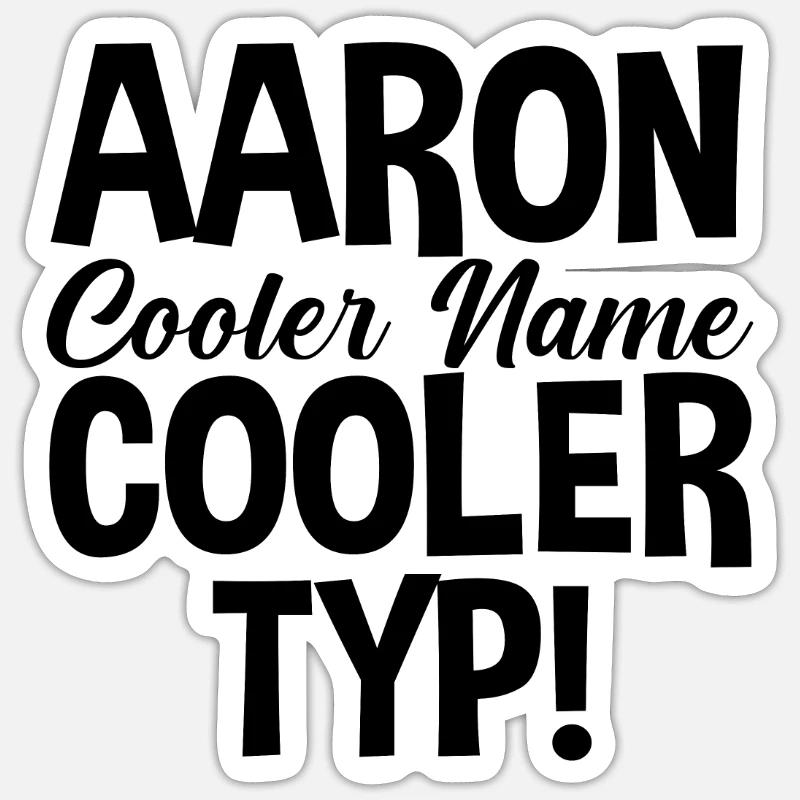 Vorname Aaron - Sticker Größe S (10 x 10 cm) - Mattweiß