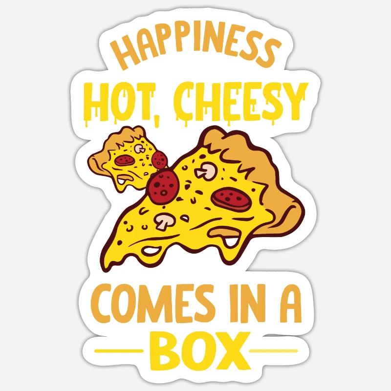 Witziger Pizza Spruch - Sticker Größe S (10 x 10 cm) - Mattweiß