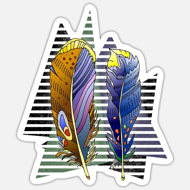Feder - Sticker Größe S (10 x 10 cm) - Mattweiß