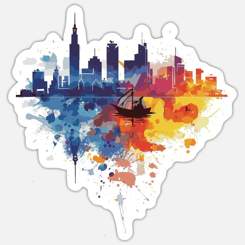 Gdynia - Sticker taille S (10 x 10 cm) - blanc mat