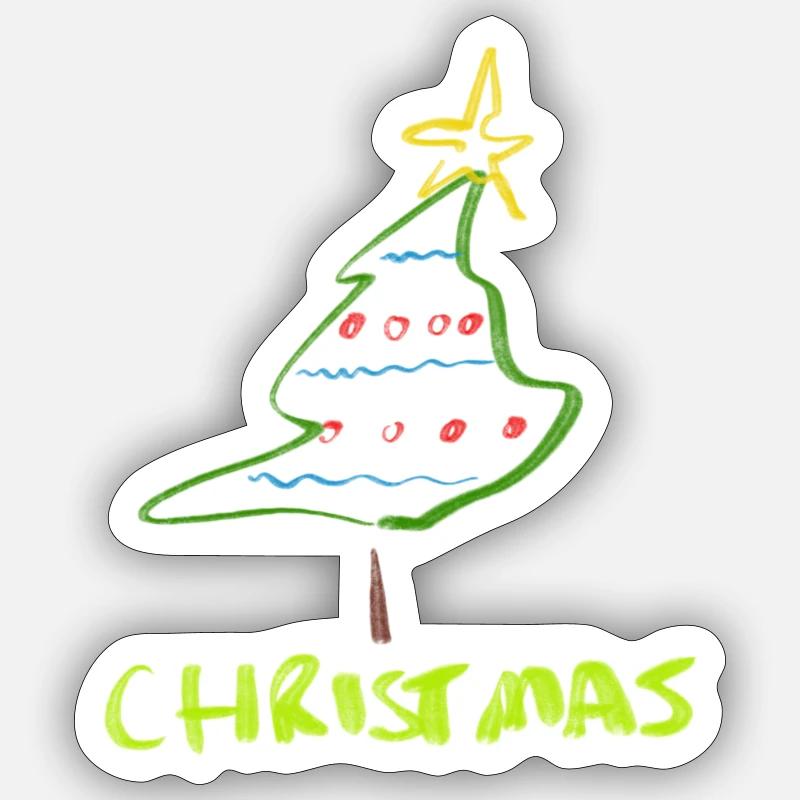 Christmas tree - Sticker size S (10 x 10 cm) - white matte