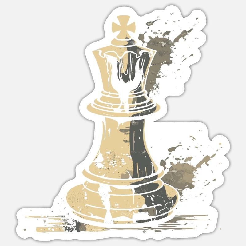 Chess Pieces Graphics - Sticker size S (10 x 10 cm) - white matte