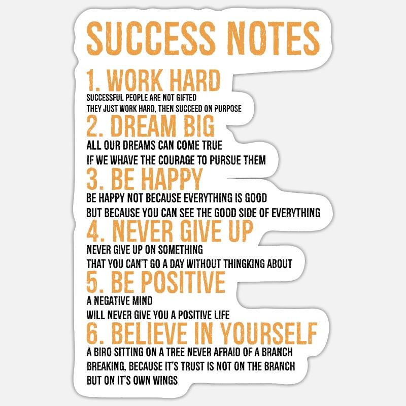 Success Notes - Sticker size S (10 x 10 cm) - white matte