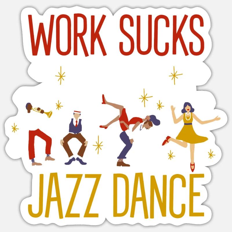 Danse Jazz - Sticker taille S (10 x 10 cm) - blanc mat