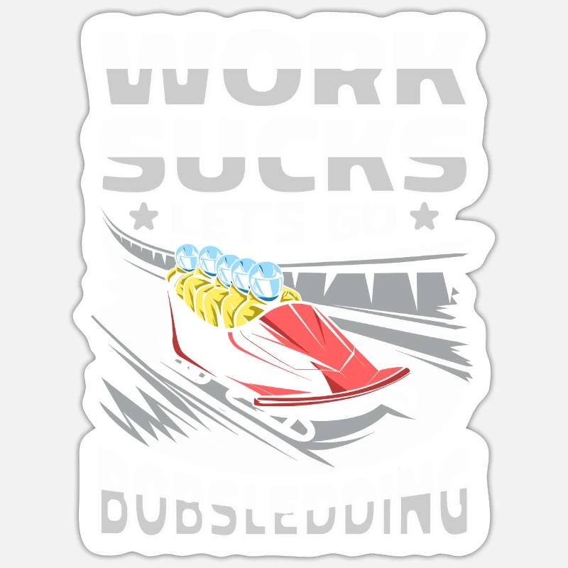 Bobsledding - Sticker size S (10 x 10 cm) - white matte