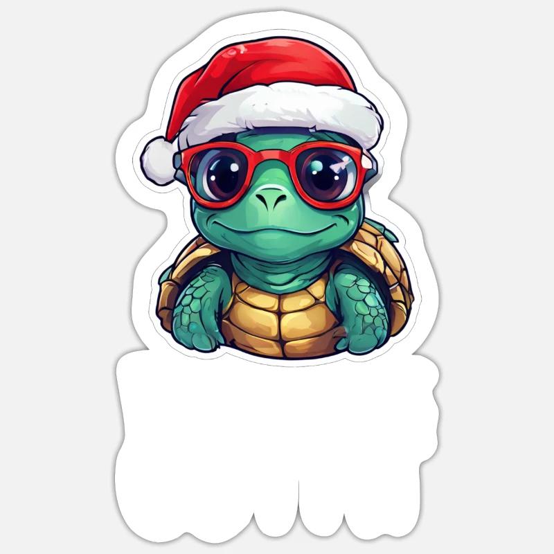 Turtle Christmas - Sticker size S (10 x 10 cm) - white matte