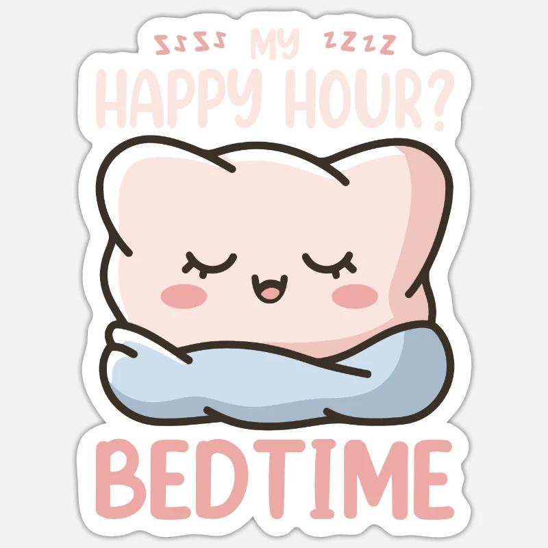 Witziger Schlaf Spruch - Sticker Größe S (10 x 10 cm) - Mattweiß