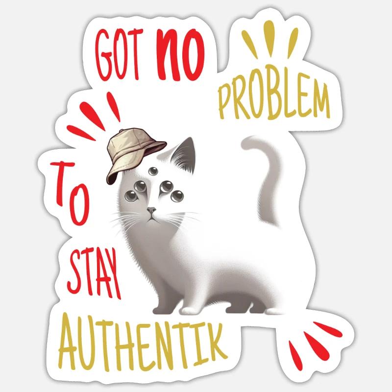 Got no Problem to stay authentik Sticker Größe S (10 x 10 cm)