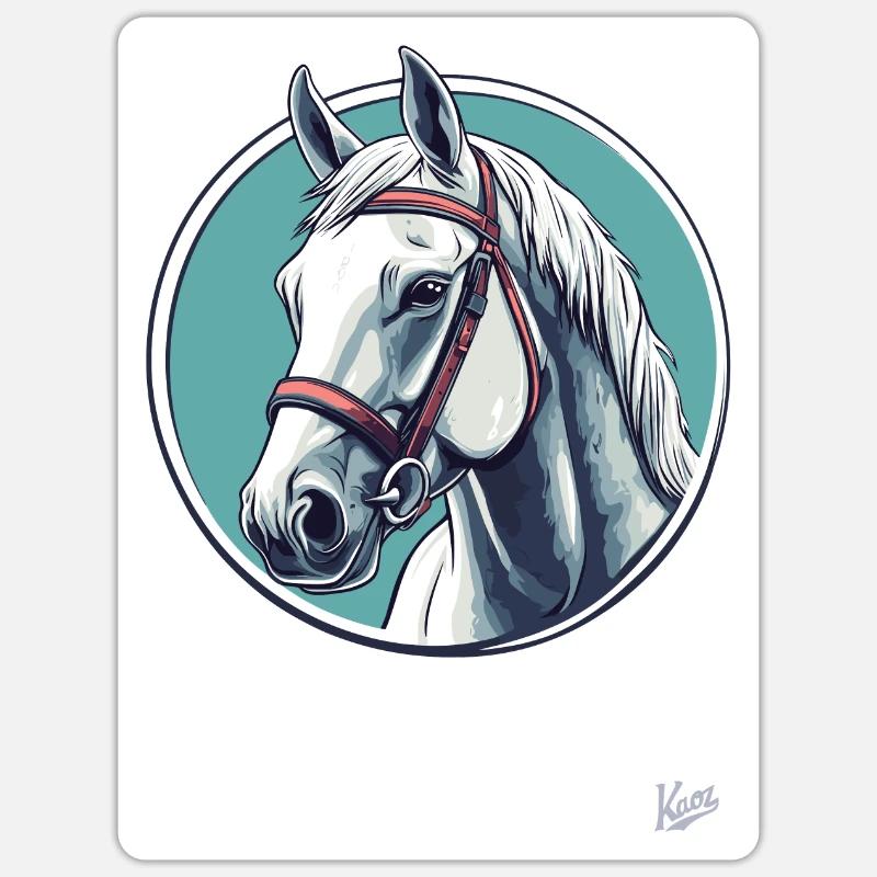 Ein Schimmel, ein weißes Pferd Sticker Größe S (10 x 10 cm)
