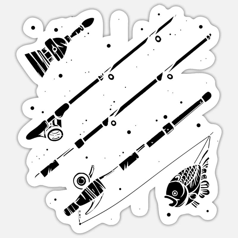 Graphique de pêche - Sticker taille S (10 x 10 cm) - blanc mat