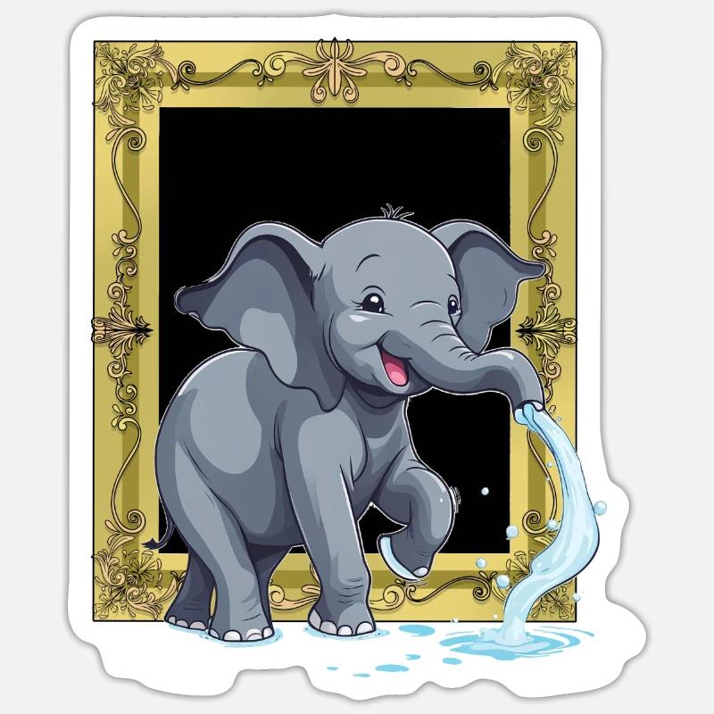 Elephant Elephant Trunk - Sticker size S (10 x 10 cm) - white matte