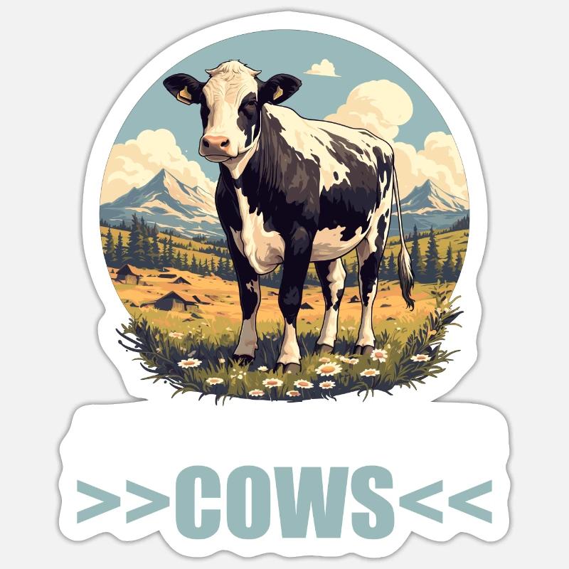 Vaches Vache - Sticker taille S (10 x 10 cm) - blanc mat