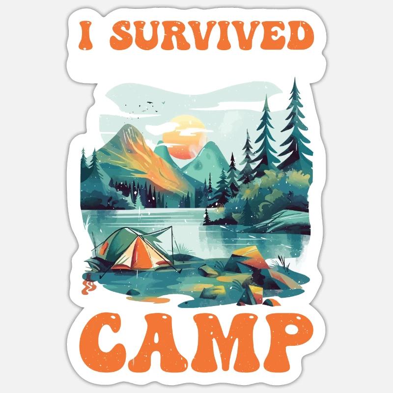 I Survived Summer Camp 5 - Sticker Größe S (10 x 10 cm) - Mattweiß