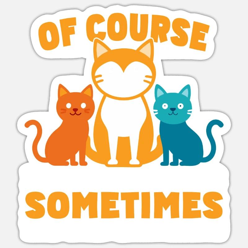 Cadeaux de grand-mère chat - Sticker taille S (10 x 10 cm) - blanc mat