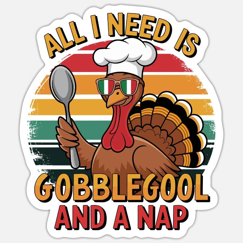 Dinde Thanksgiving Day Gobblegool Sticker taille S (10 x 10 cm)