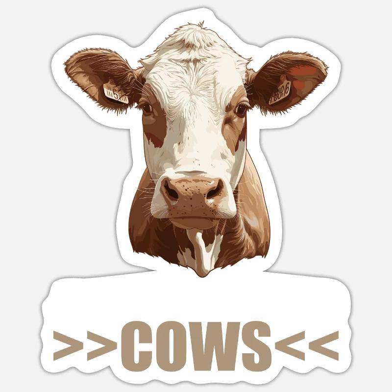 Kühe Kuh - Sticker Größe S (10 x 10 cm) - Mattweiß