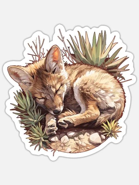 Kojoten Kojote - Sticker Größe S (10 x 10 cm) - Mattweiß