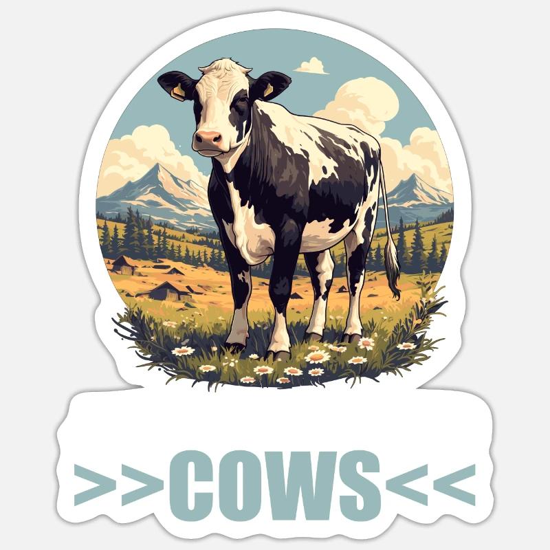 Vaches Vache - Sticker taille S (10 x 10 cm) - blanc mat