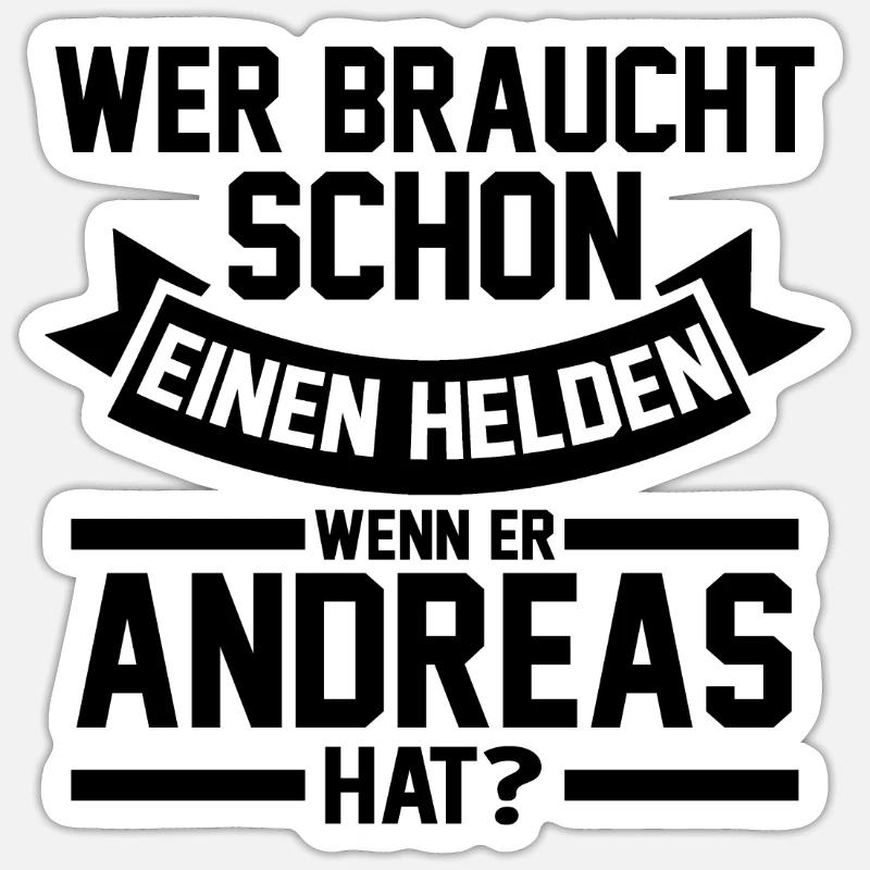 Prénom Andreas - Sticker taille S (10 x 10 cm) - blanc mat