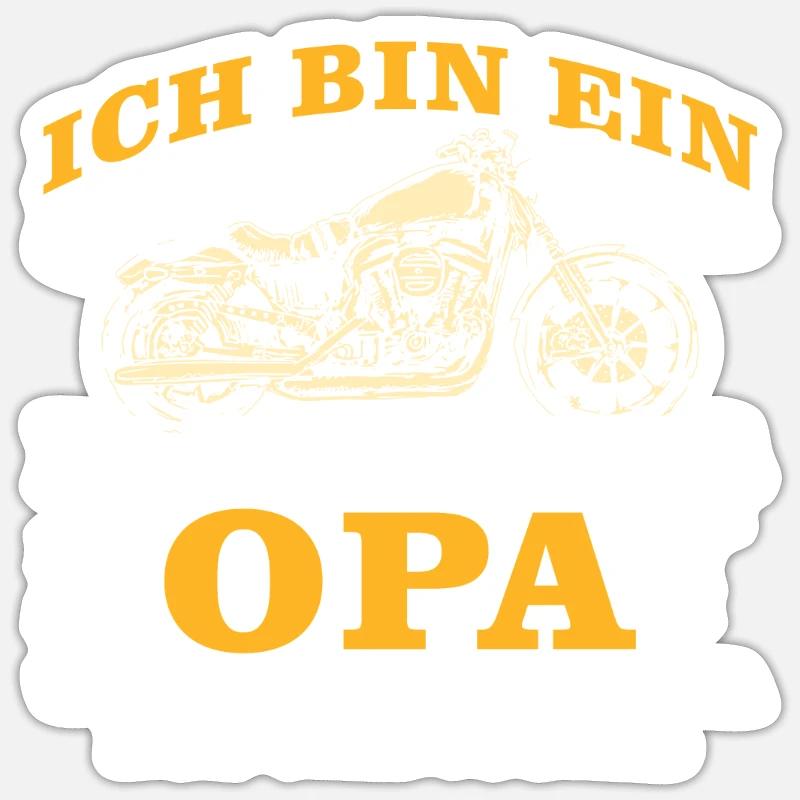Opi BIN EIN MOTORRAD FAHRENDER OPA NOCH COOLER - Sticker Größe S (10 x 10 cm) - Mattweiß