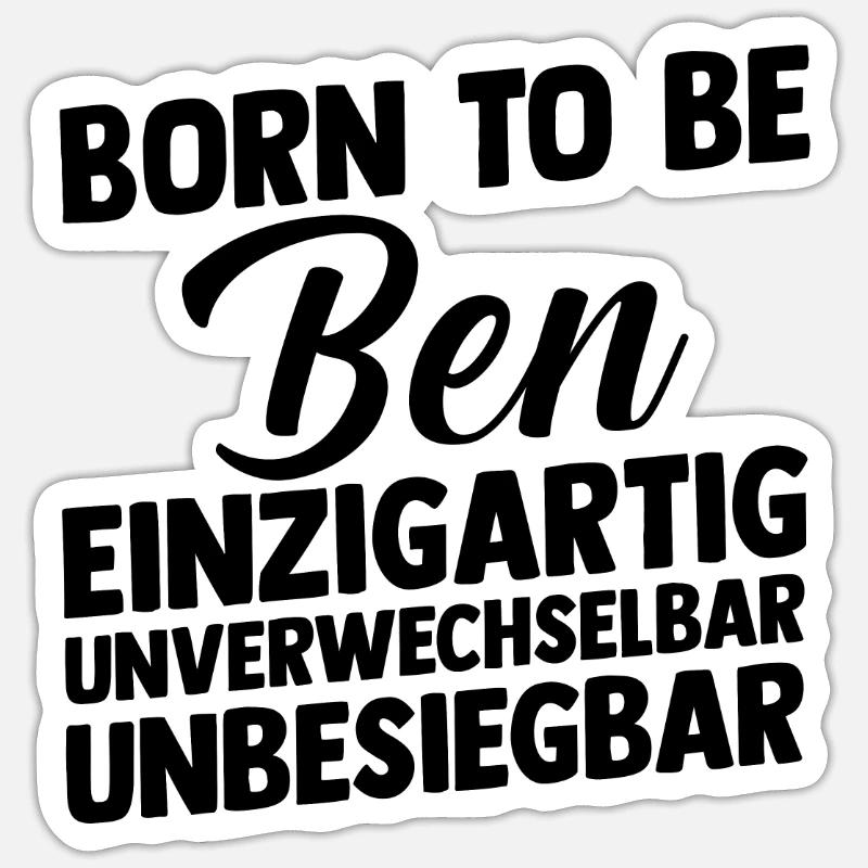 First name Ben - Sticker size S (10 x 10 cm) - white matte