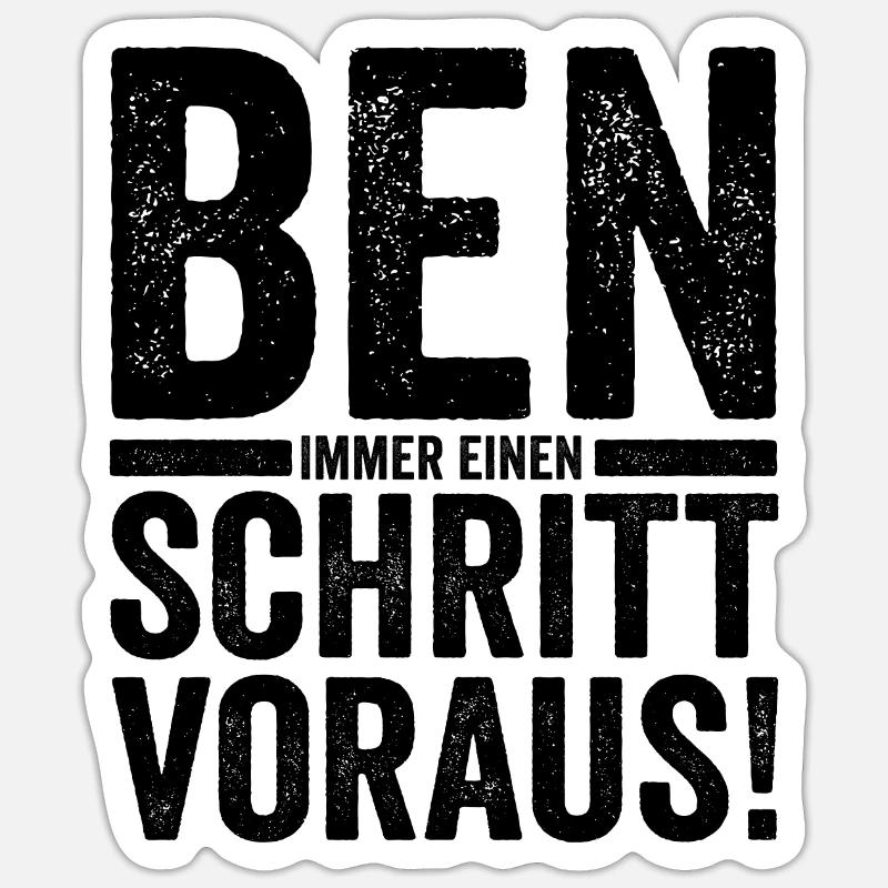 First name Ben - Sticker size S (10 x 10 cm) - white matte