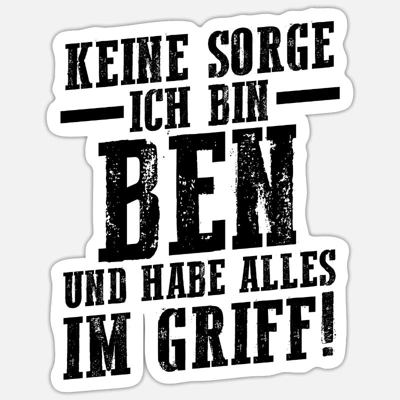 First name Ben - Sticker size S (10 x 10 cm) - white matte