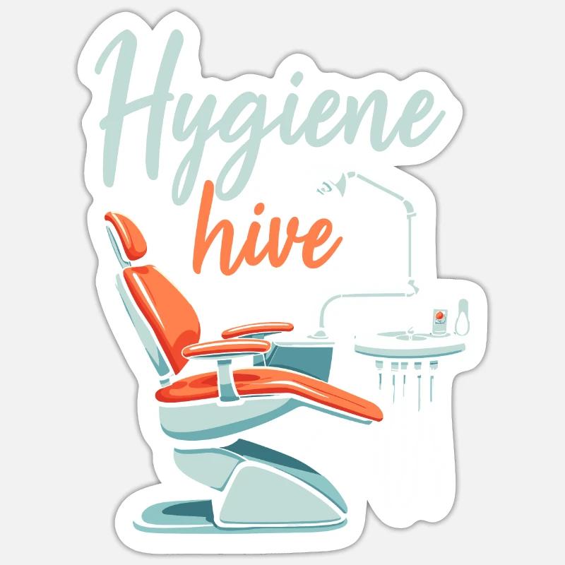 Équipe de soins dentaires - Sticker taille S (10 x 10 cm) - blanc mat