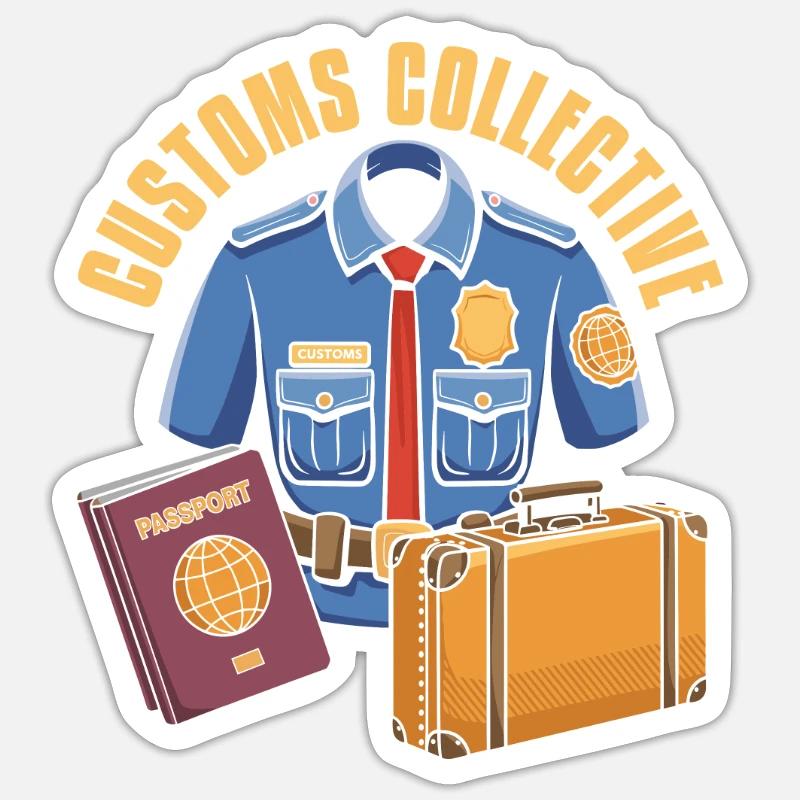 Équipe d’agents des douanes - Sticker taille S (10 x 10 cm) - blanc mat
