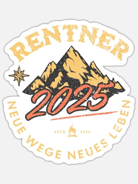 Rentner 2025 - Sticker Größe S (10 x 10 cm) - Mattweiß