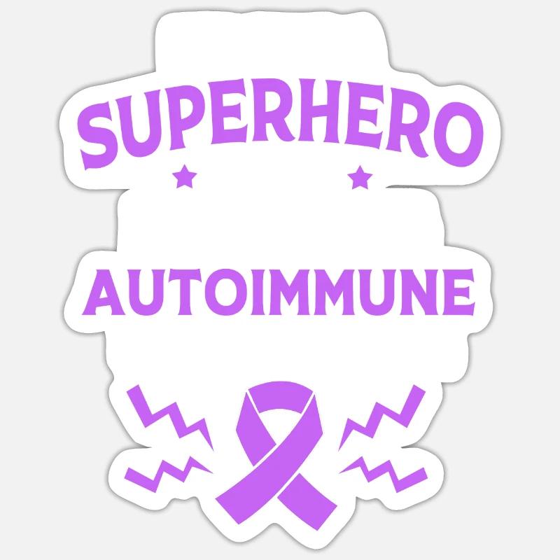 Maladie auto-immune - Sticker taille S (10 x 10 cm) - blanc mat