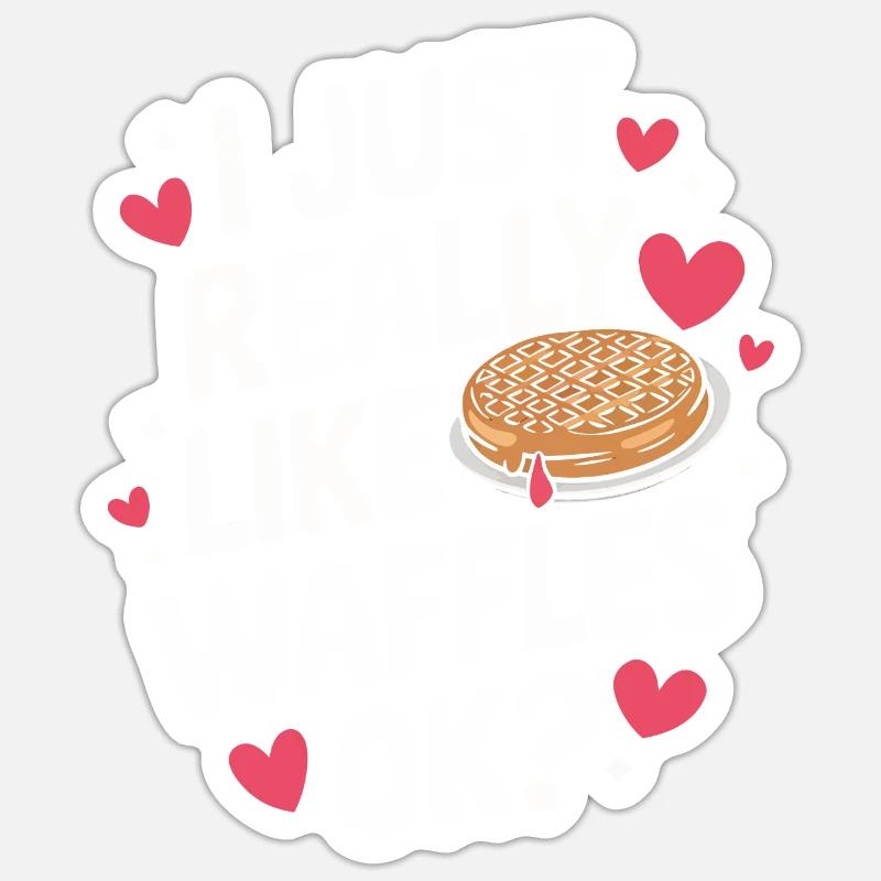 Waffles Breakfast Sweets - Sticker size S (10 x 10 cm) - white matte