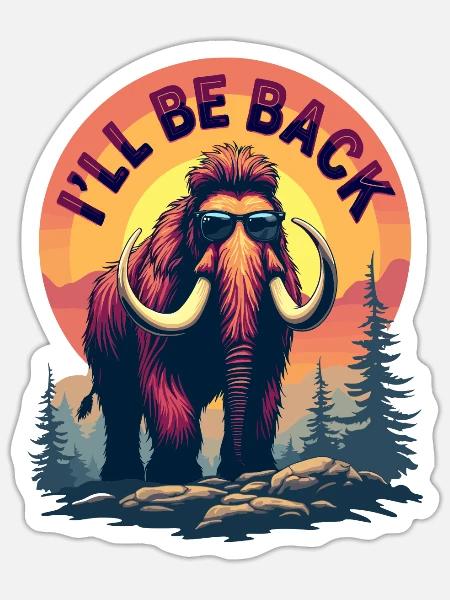 Funny Mammut Steinzeit für einen Mammutliebhaber - Sticker Größe S (10 x 10 cm) - Mattweiß