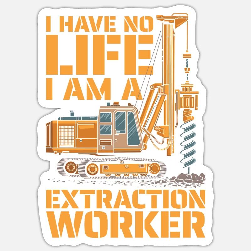 Travailleur d’extraction - Sticker taille S (10 x 10 cm) - blanc mat