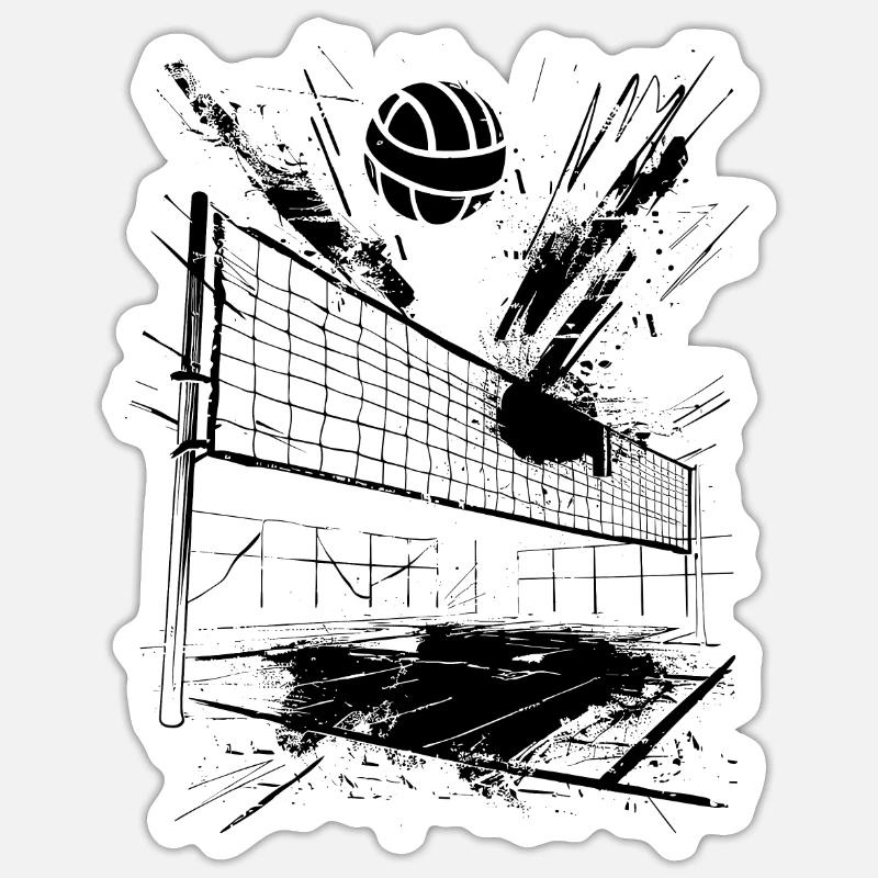 Volleyball Graphics - Sticker size S (10 x 10 cm) - white matte