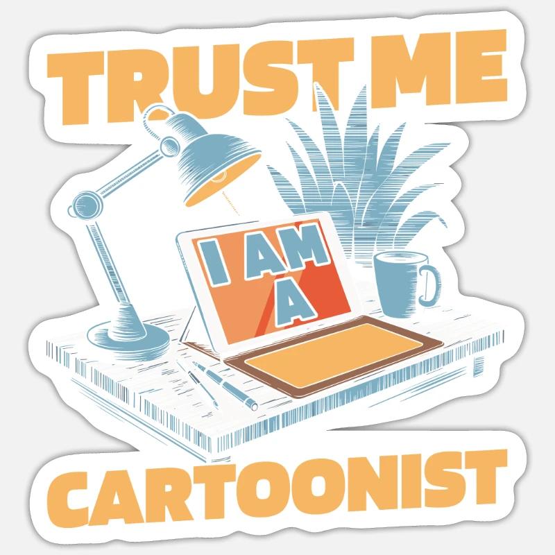 Dessinateur - Sticker taille S (10 x 10 cm) - blanc mat