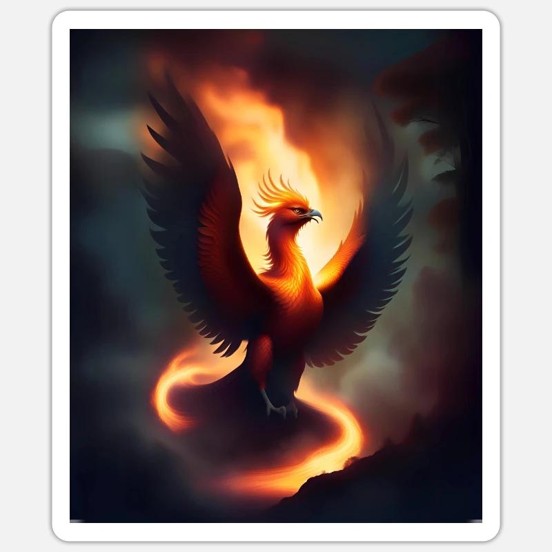 epic fire phoenix Sticker size S (10 x 10 cm)