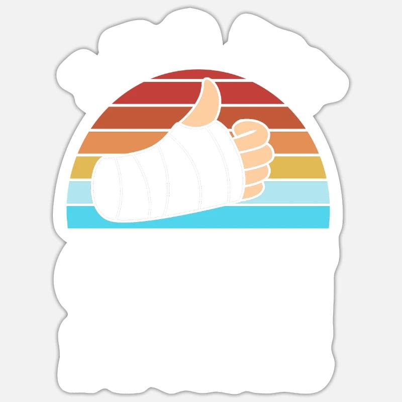 Broken Arm Bone Fracture - Sticker size S (10 x 10 cm) - white matte