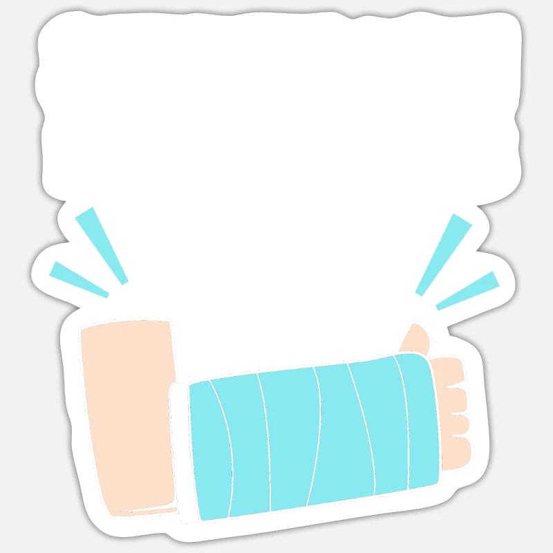 Broken Arm Bone Fracture - Sticker size S (10 x 10 cm) - white matte