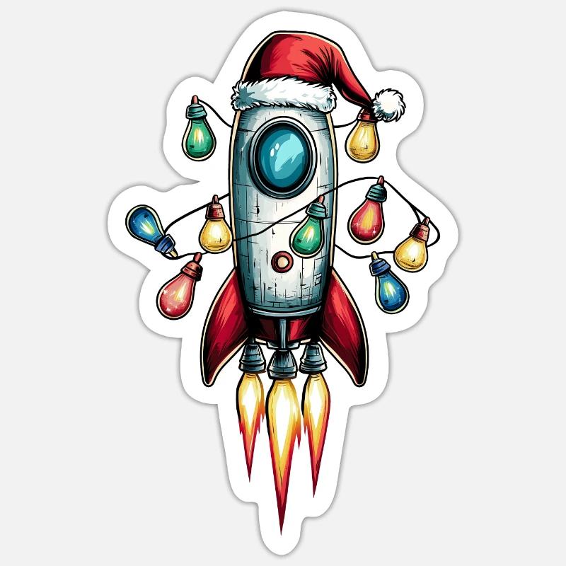 Space Rocket Rocket Astronomy Science - Sticker size S (10 x 10 cm) - white matte