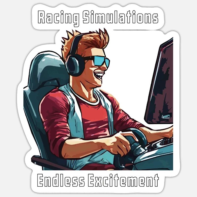 Simulations de course, une excitation sans fin Sticker taille S (10 x 10 cm)