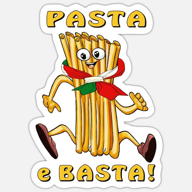 PASTA e BASTA - Sticker size S (10 x 10 cm) - white matte